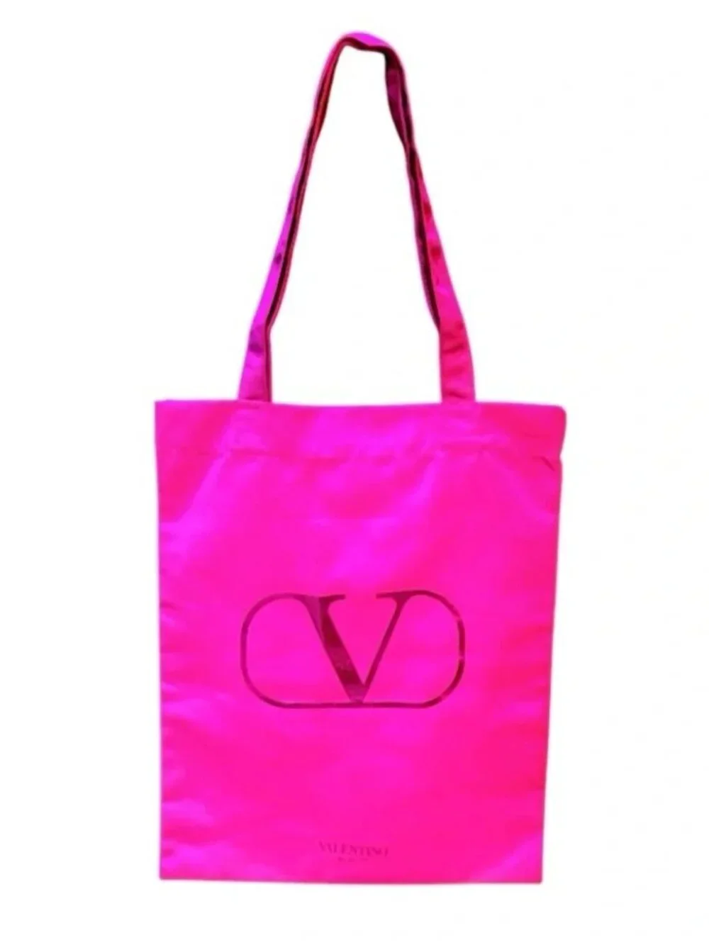 Authentic VIP Valentino Hot Pink V Logo Canvas Tote